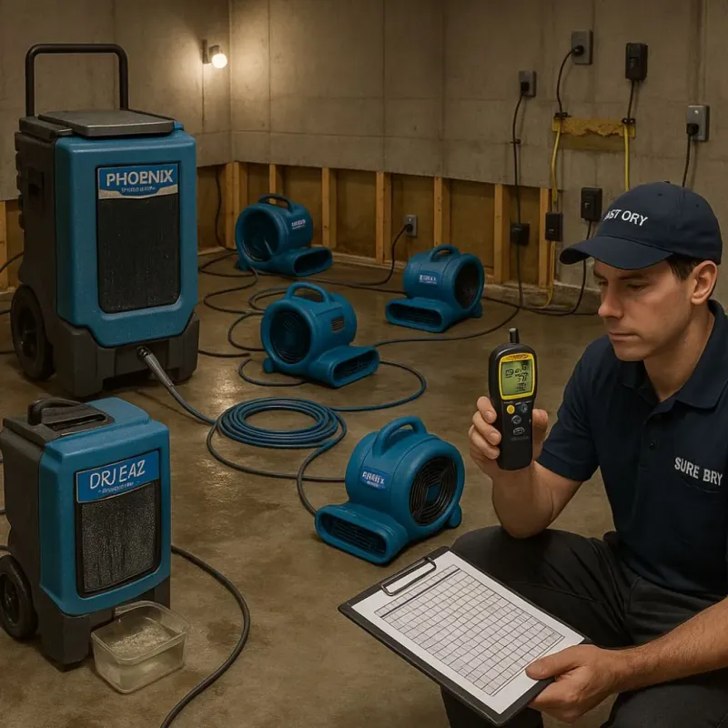 Structural Drying and Dehumidification process in Monroe County, AL